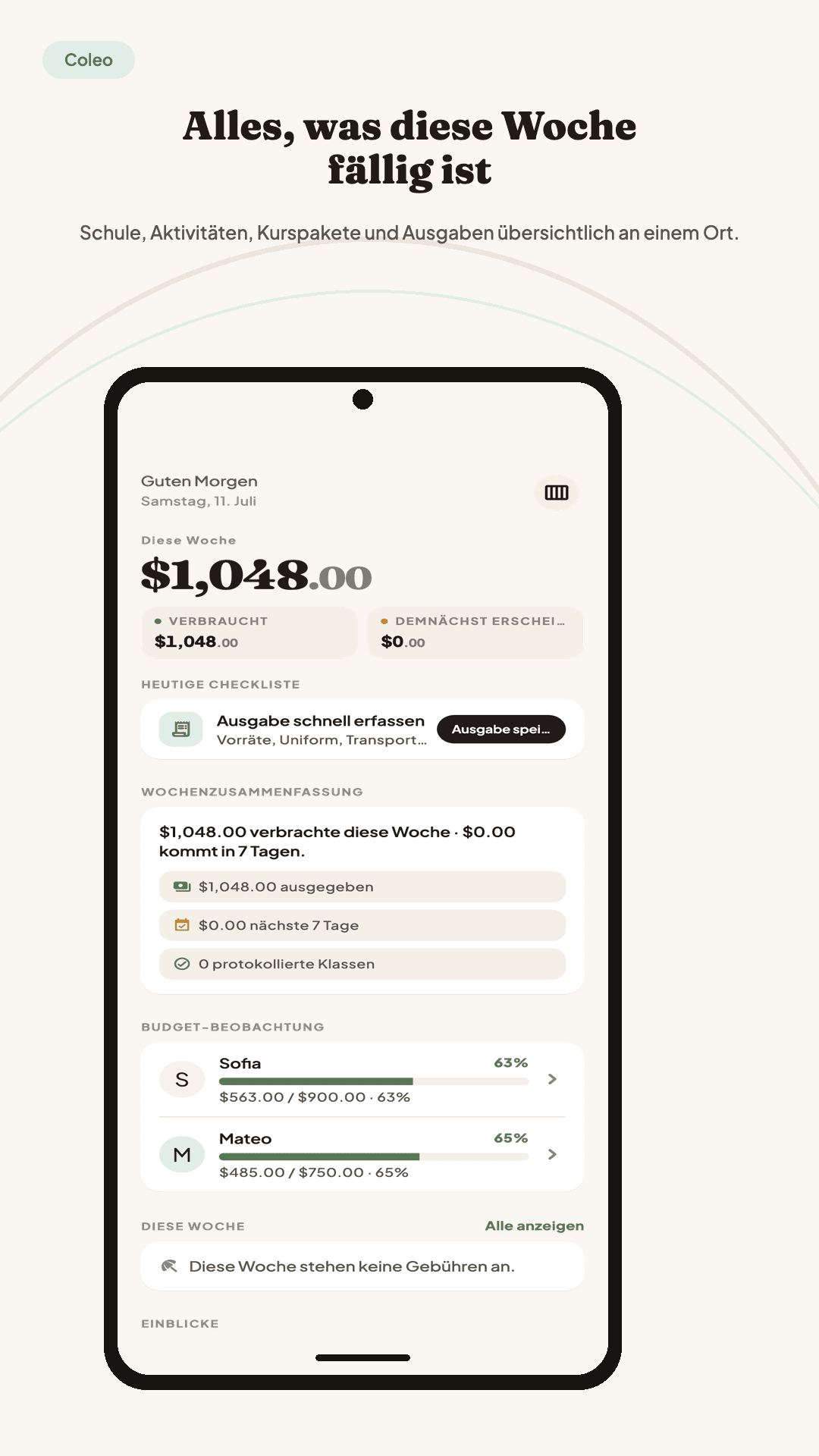 Coleo-Google-Play-Vorschaugrafik mit beispielhaften Familienaufzeichnungen (1)
