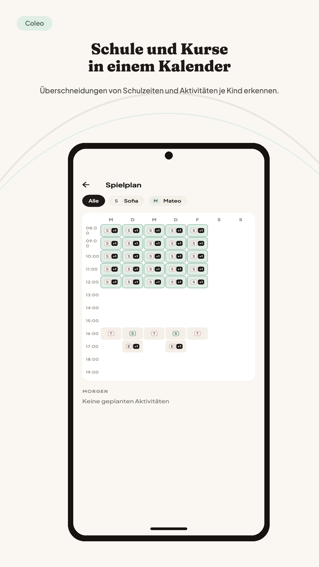 Coleo-Google-Play-Vorschaugrafik mit beispielhaften Familienaufzeichnungen (2)