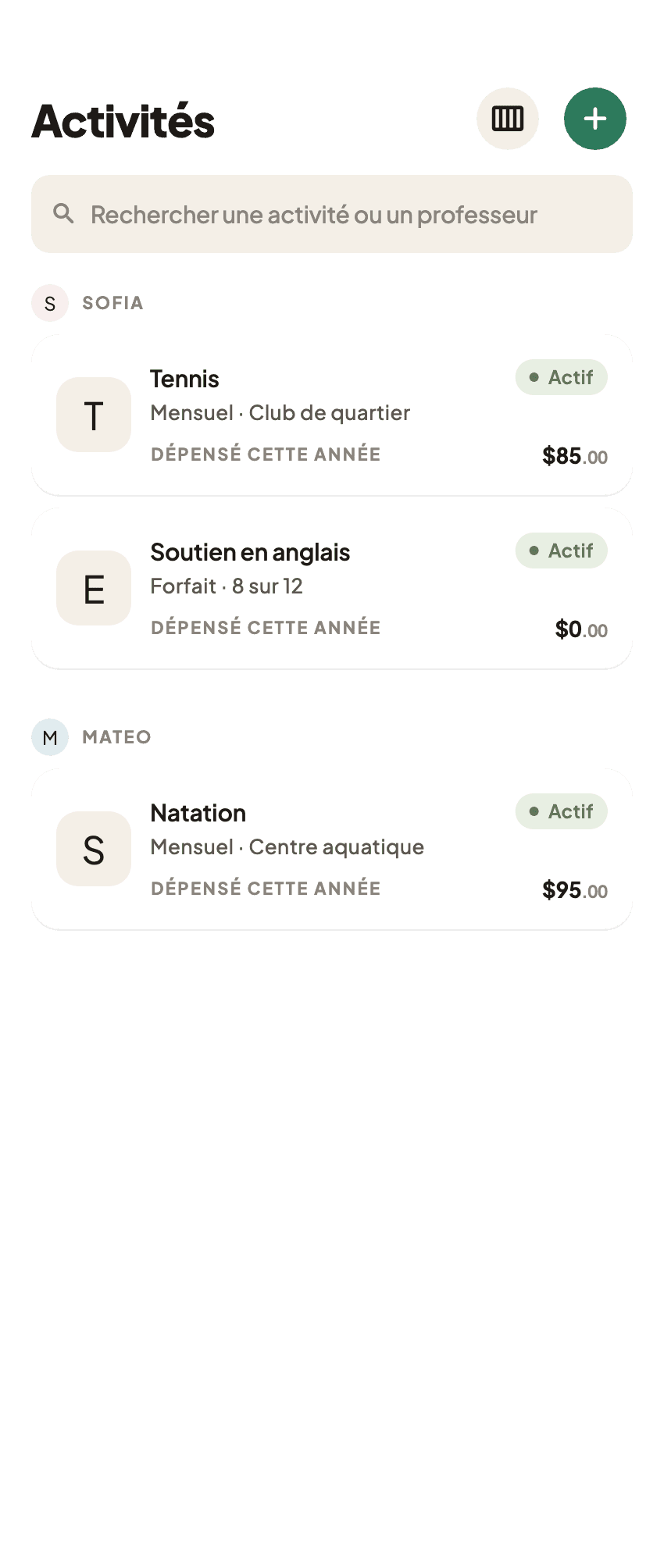 Vue d’ensemble de Coleo pour les relevés d’activités familiales (1)