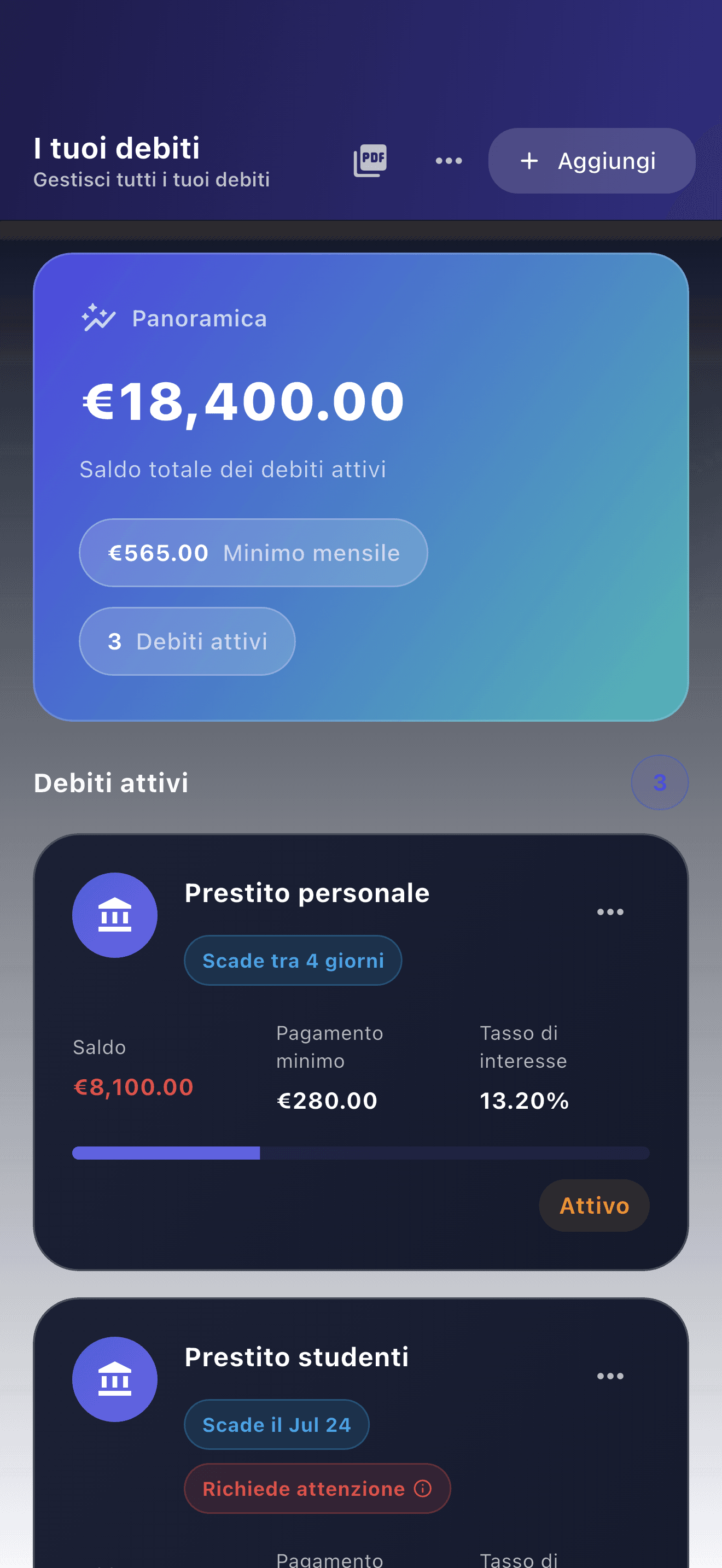 Panoramica dell'app Payooo per un piano manuale dei debiti (1)