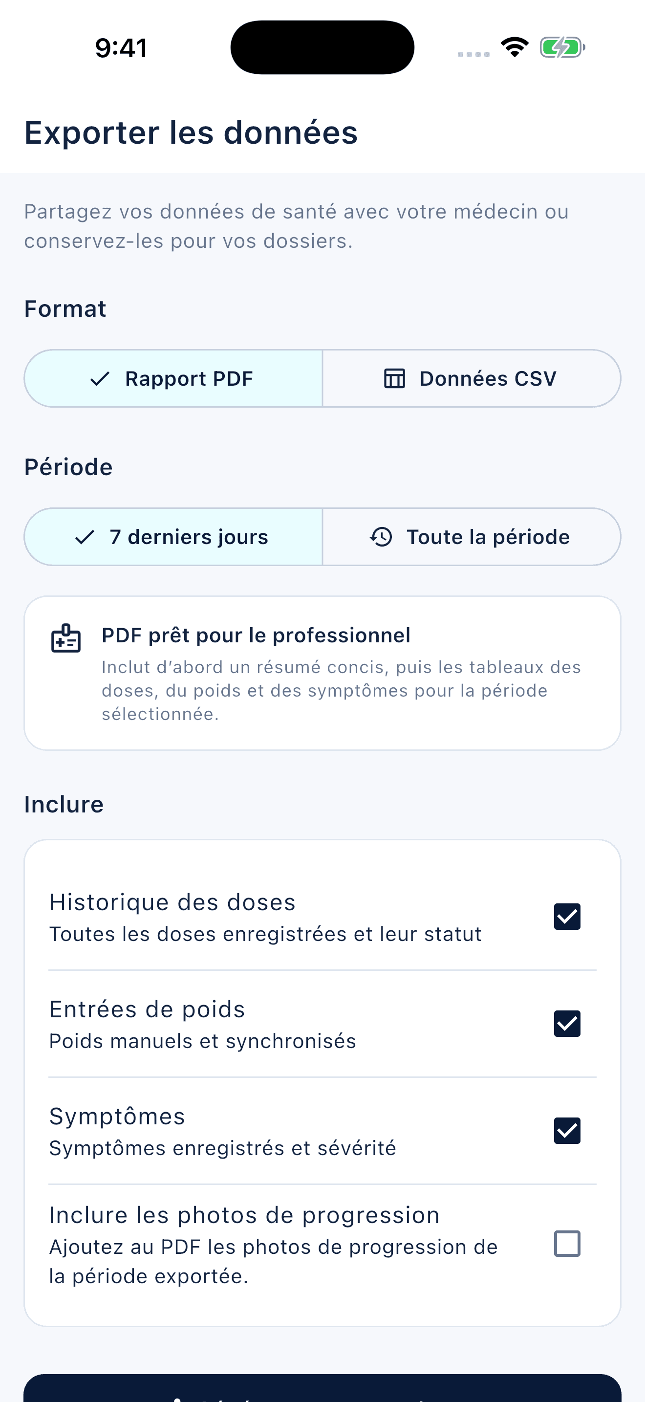 Peptiva: Votre rapport pour le rendez-vous
