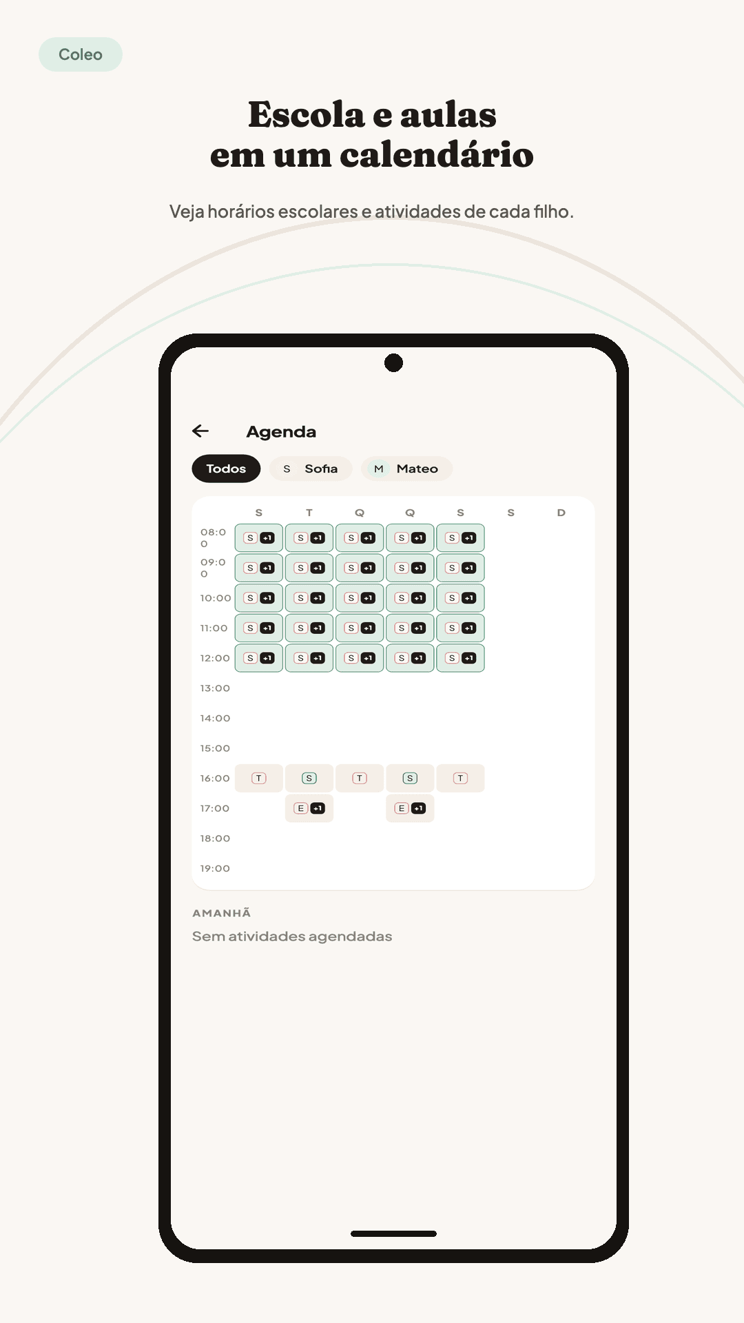Arte de prévia do Coleo no Google Play com registros familiares de demonstração (2)