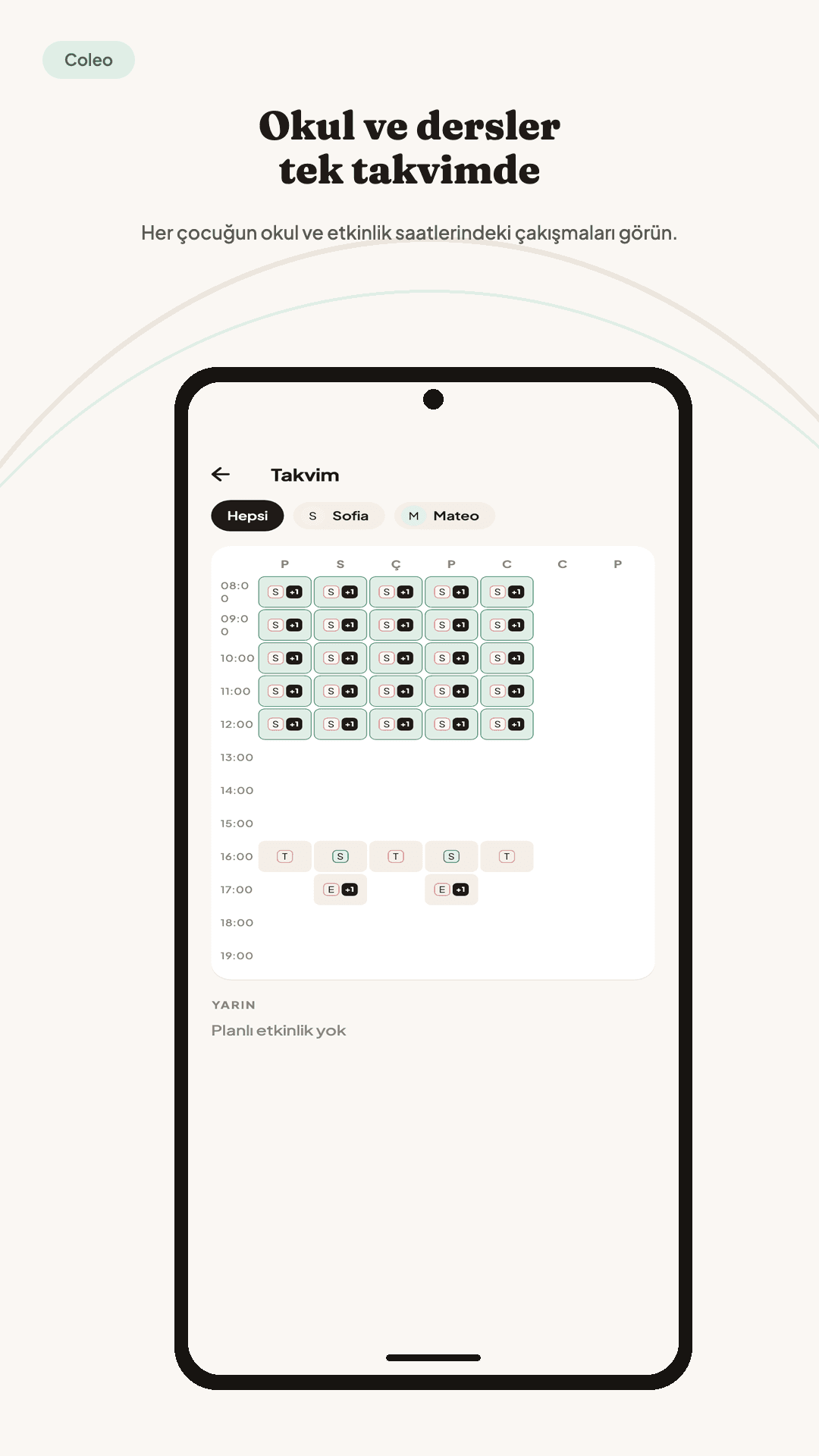 Demo aile kayıtları içeren Coleo Google Play önizleme görseli (2)