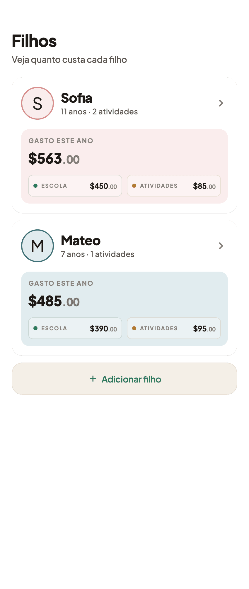 Visão geral do aplicativo Coleo para despesas familiares (2)