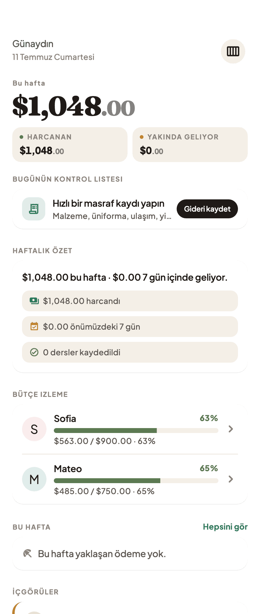 Aile etkinlik düzenlemesi için Coleo genel görünümü (1)