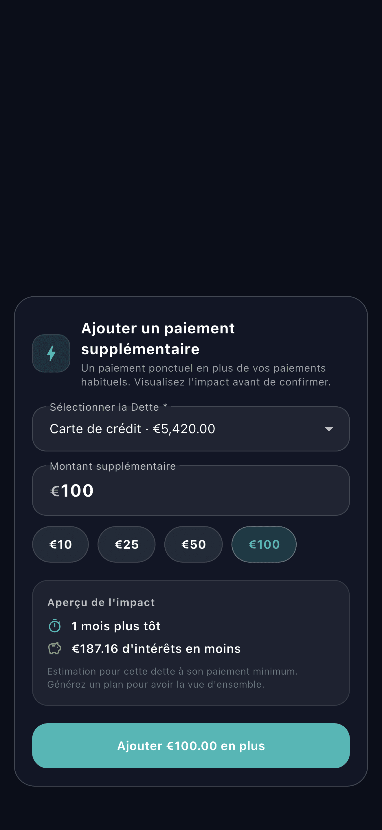Vue d’ensemble de Payooo pour la planification des dettes (1)