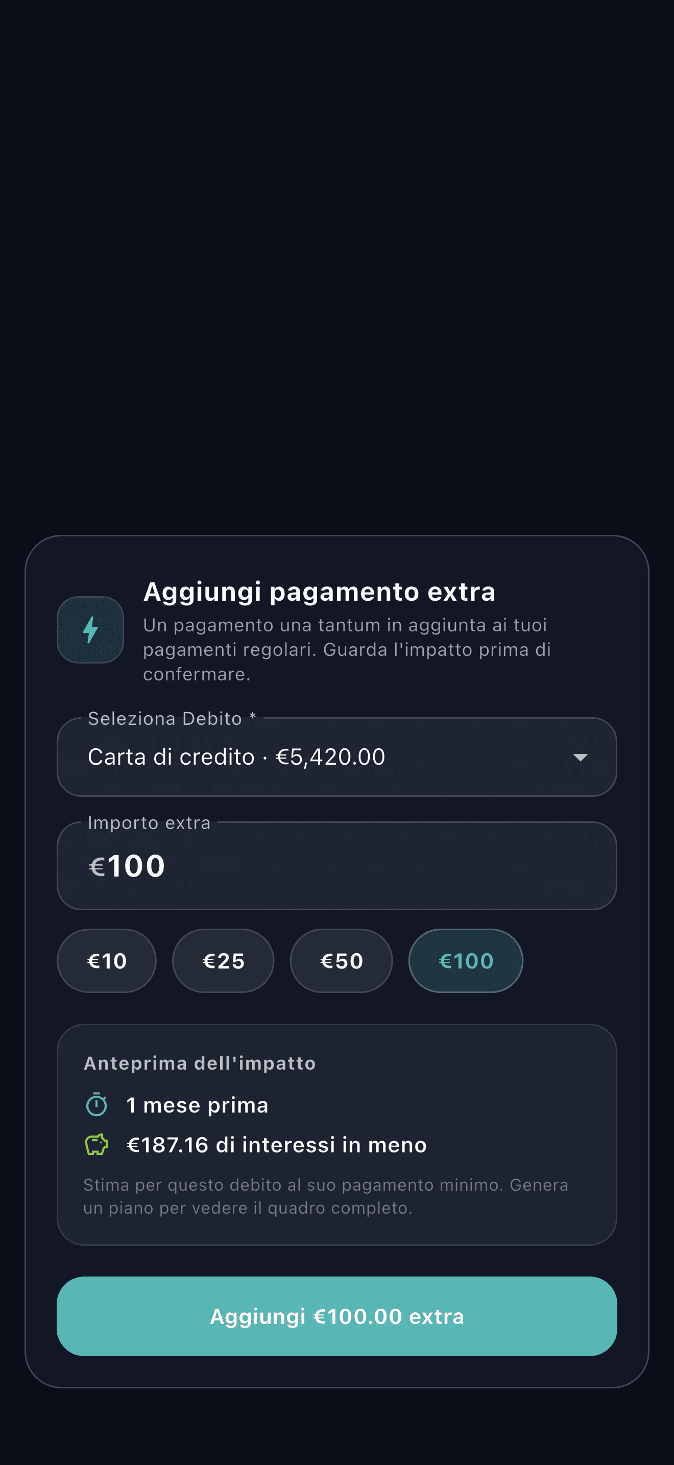 Panoramica dell'app Payooo per pianificare i debiti (1)