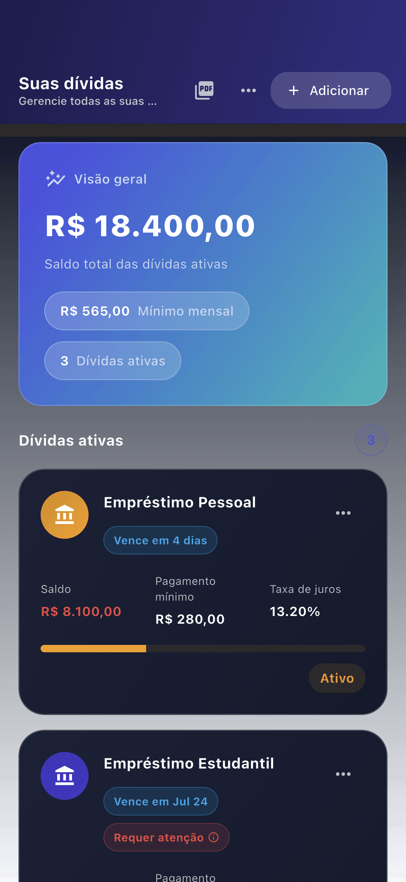 Visão geral do aplicativo Payooo para organização de dívidas (1)