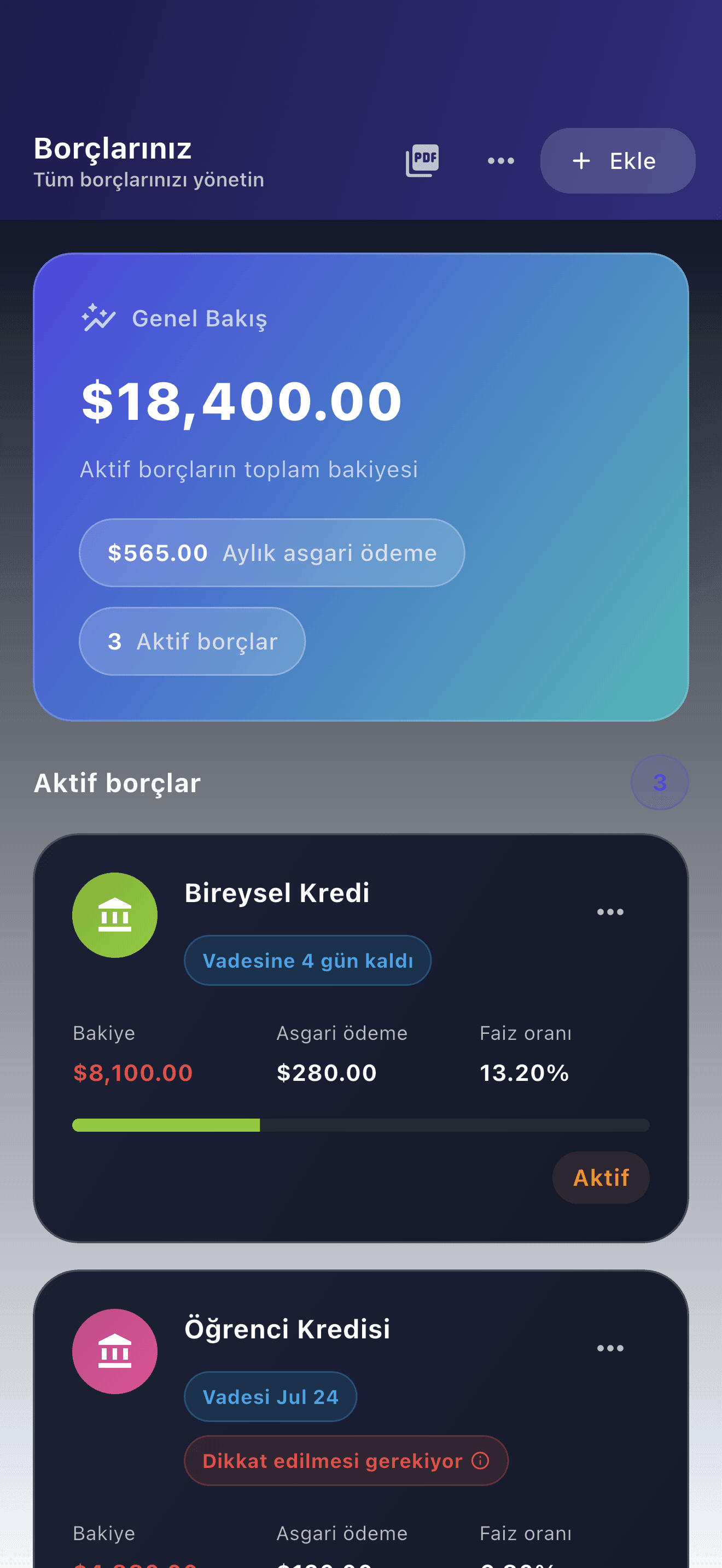 Borçları düzenlemek için Payooo uygulaması genel görünümü (1)