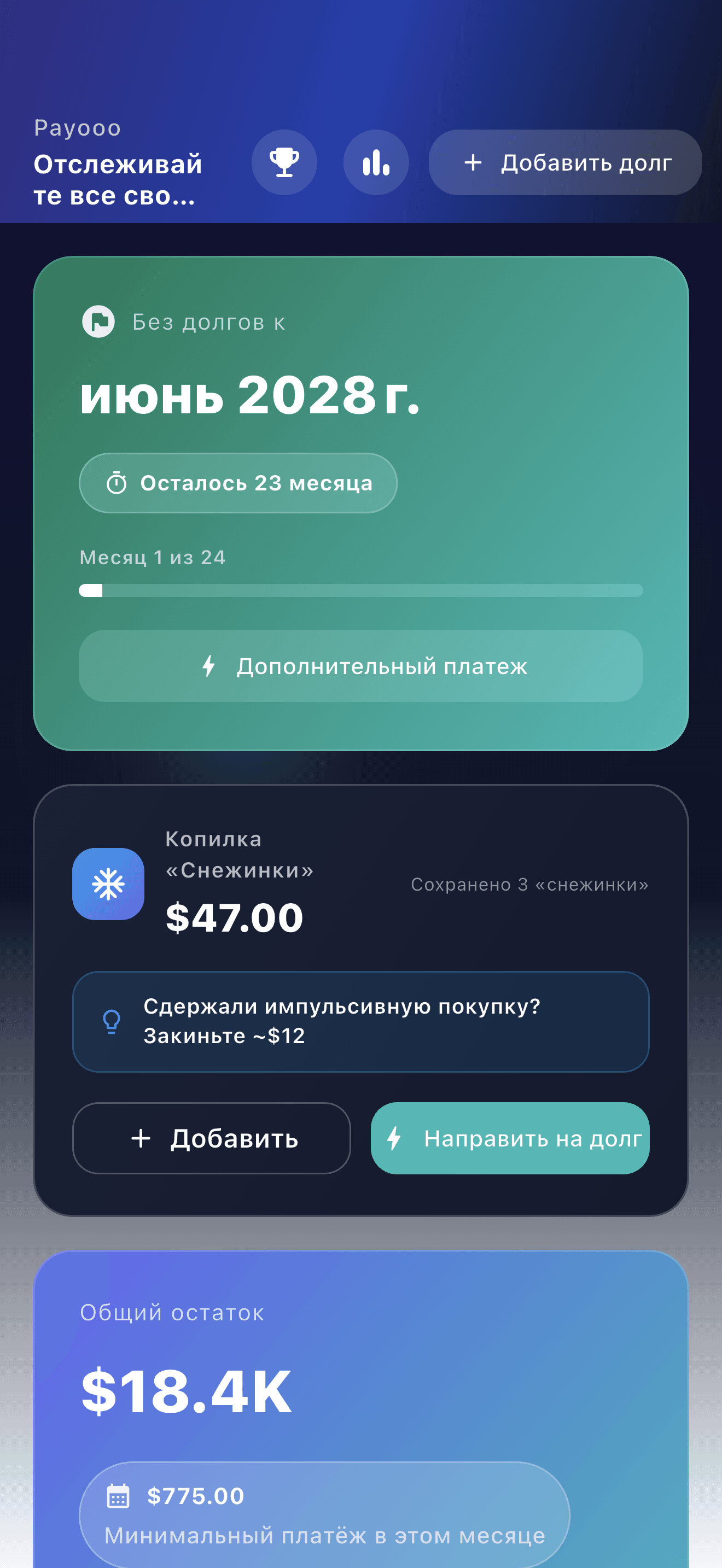 Обзор приложения планирования долгов Payooo (1)