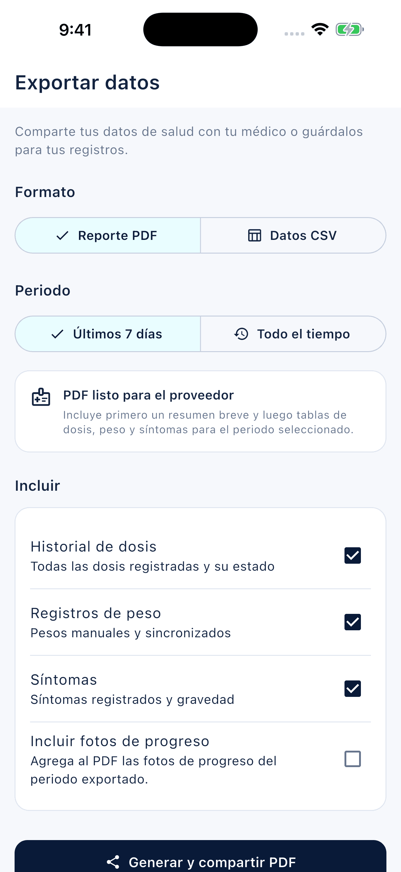 Vista general del seguimiento personal en Peptiva (2)