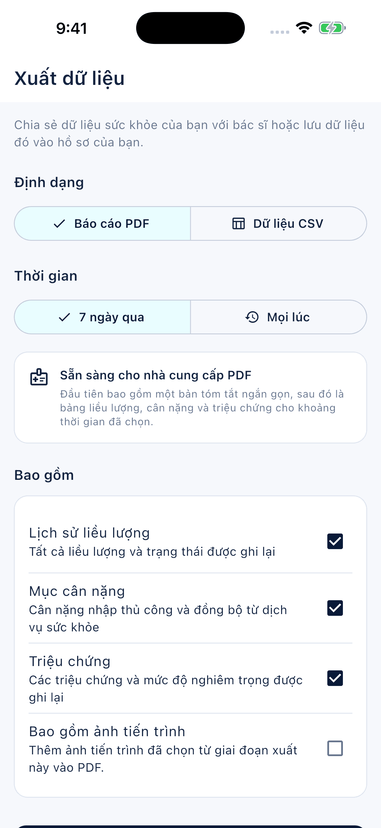 Tổng quan theo dõi Peptiva trên điện thoại (2)